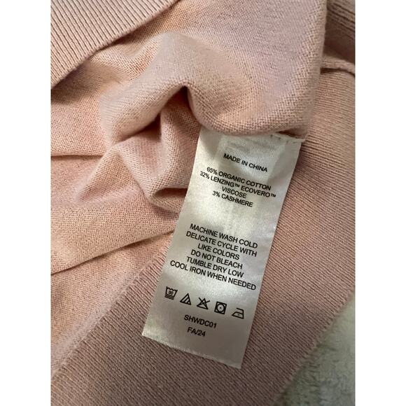 Quince Lightweight Cotton Cashmere V-Neck Sweater in Pink Size S✨ - Picture 12 of 13
